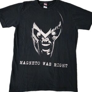 Rare Vintage Magneto Was Right Black T Shirt Mens S Marvel Mad Engine X Men EUC